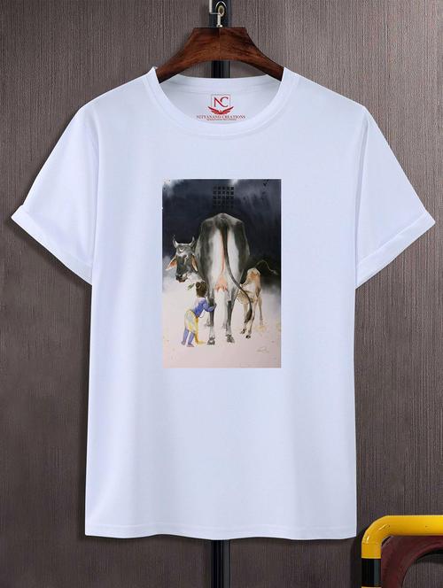 unisex white graphic printed t-shirt - 20825054 - Standard Image - 0