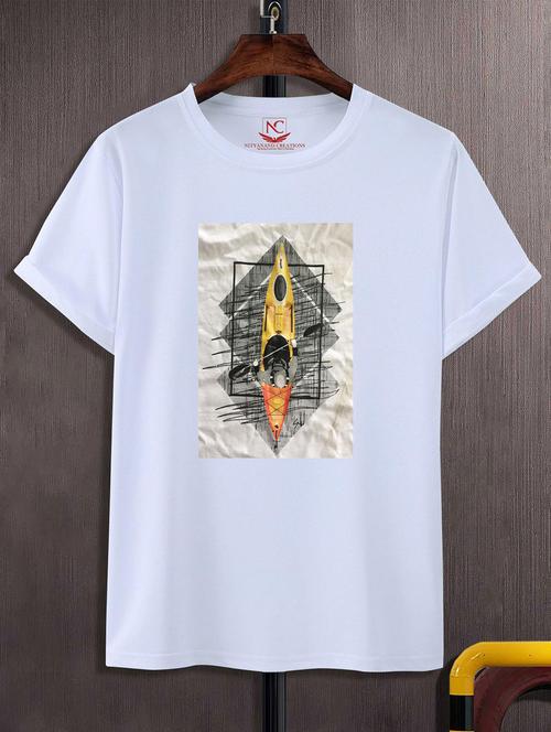 unisex white graphic printed t-shirt - 20825058 -  Standard Image - 0
