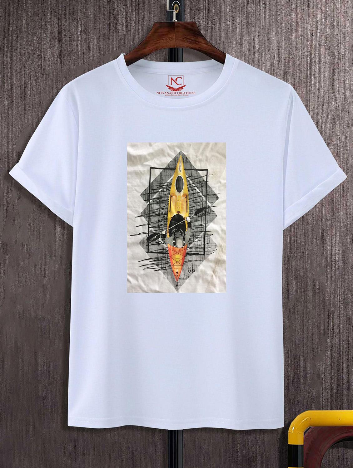 unisex white graphic printed t-shirt - 20825058 -  Zoom Image - 0