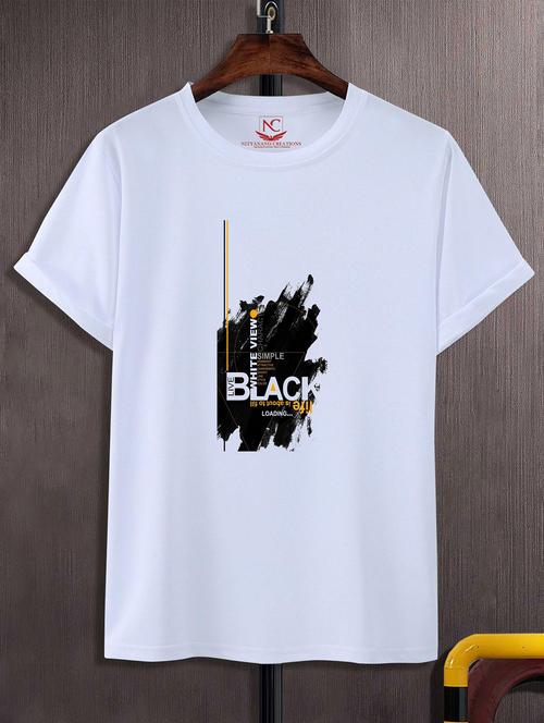 unisex white graphic printed t-shirt - 20825067 -  Standard Image - 0