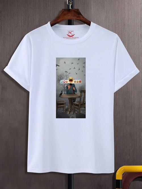 unisex white graphic printed t-shirt - 20825088 -  Standard Image - 0