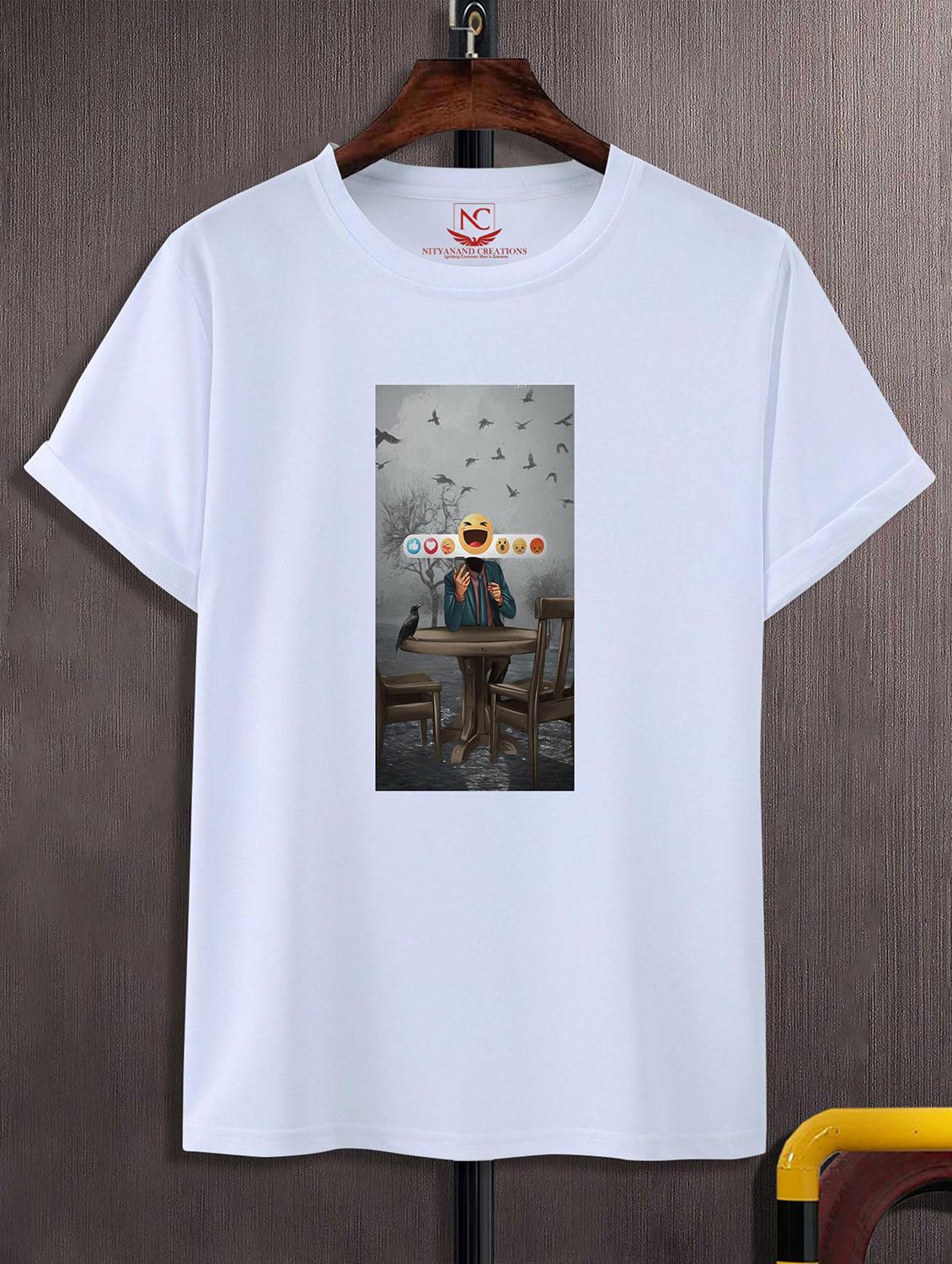 unisex white graphic printed t-shirt - 20825088 -  Zoom Image - 0
