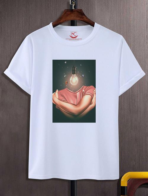 unisex white graphic printed t-shirt - 20825107 -  Standard Image - 0