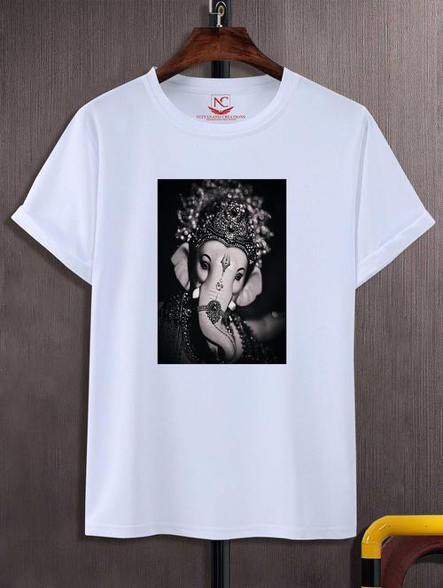 unisex white graphic printed t-shirt - 20825115 - Standard Image - 0