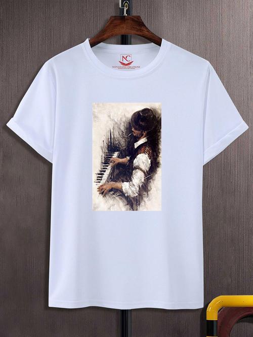 unisex white graphic printed t-shirt - 20825125 -  Standard Image - 0