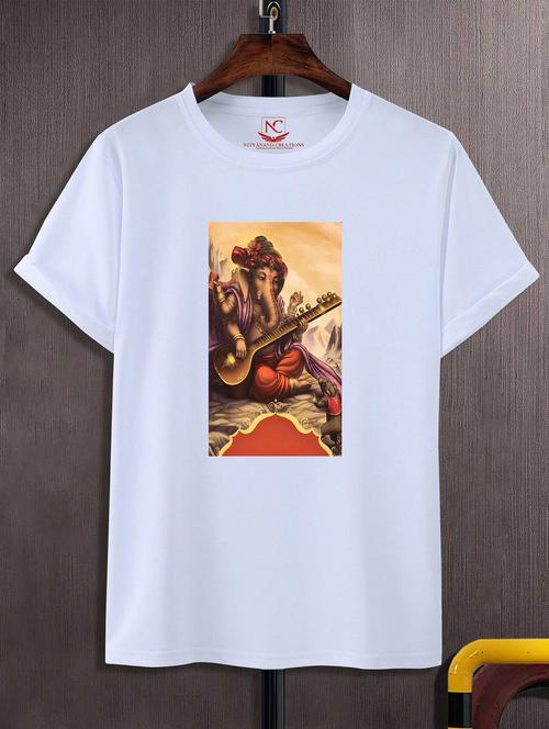 unisex white graphic printed t-shirt - 20825166 - Standard Image - 0