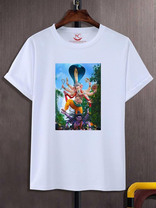 unisex white graphic printed t-shirt - 20825191 - Standard Image - 0