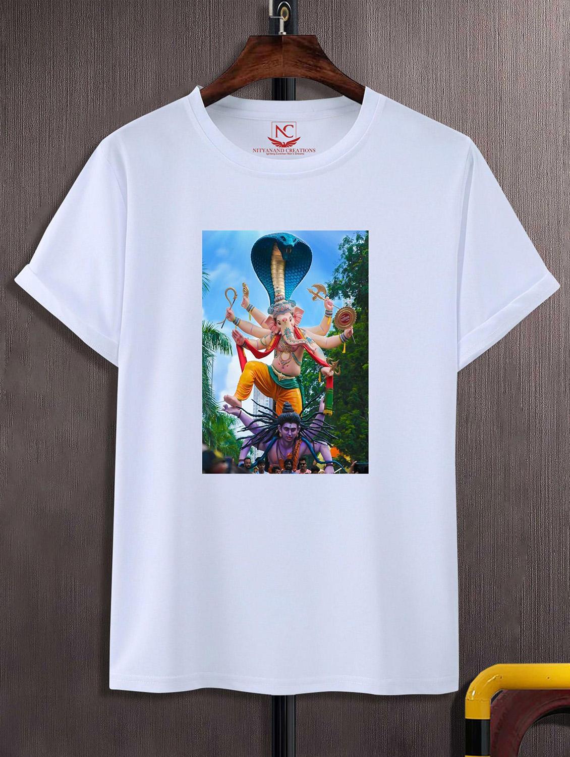 unisex white graphic printed t-shirt - 20825191 - Zoom Image - 0