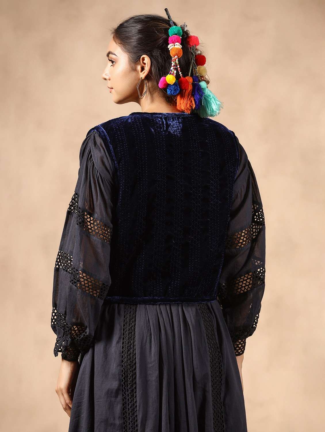 Women Sleeveless Embellished Ethnic Jackets - 20825198 -  Standard Image - 3
