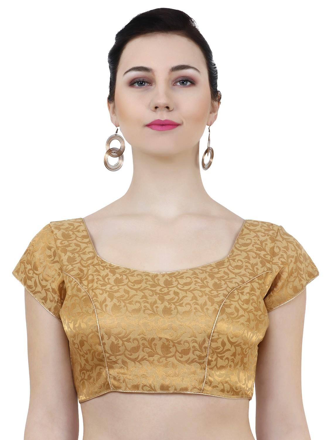 gold chanderi brocade blouse - 20825592 -  Zoom Image - 0