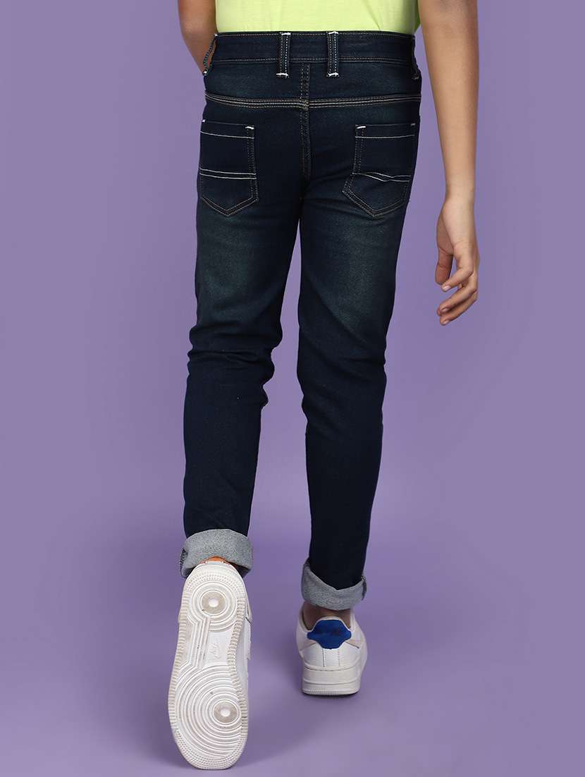 solid navy blue denim jeans - 20825603 -  Standard Image - 3