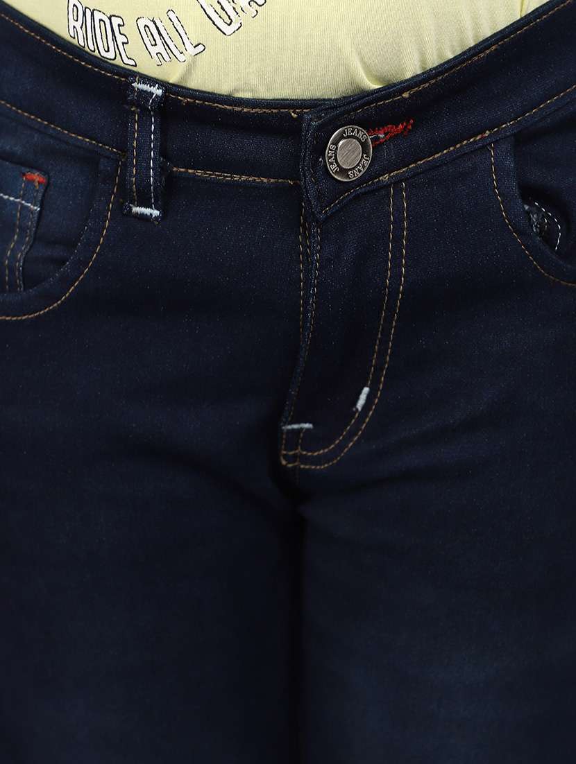 solid navy blue denim jeans - 20825604 -  Standard Image - 5