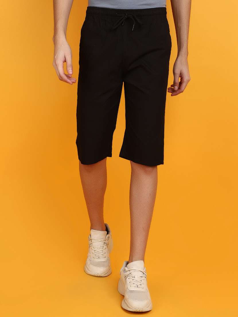 men cotton solids shorts