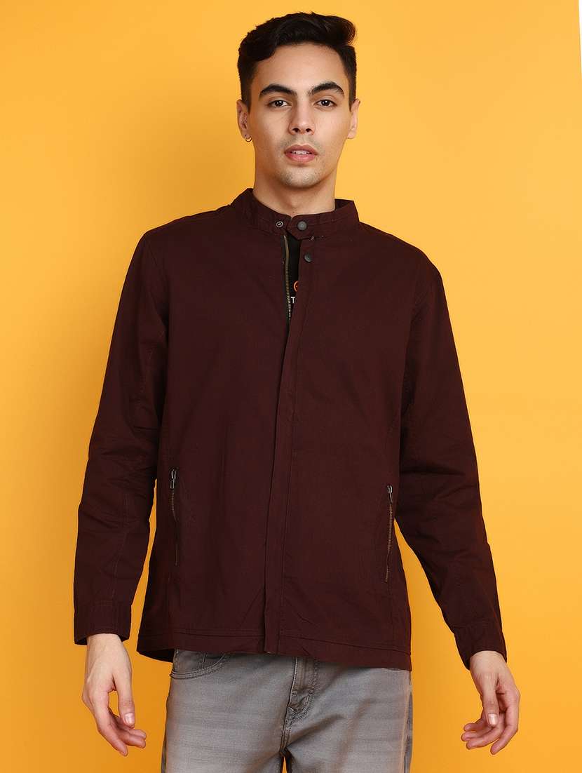 maroon cotton casual shirt - 20825642 - Zoom Image - 0