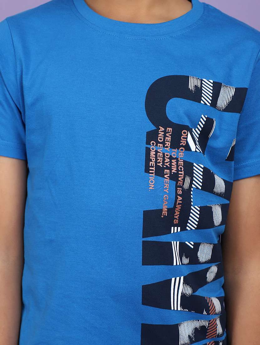 blue printed detailed casual t-shirt - 20825646 -  Standard Image - 5