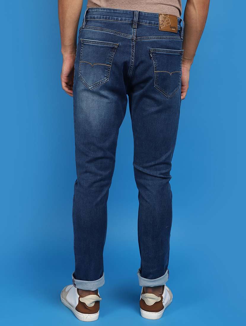 men mid rise plain denim jeans - 20825714 -  Standard Image - 3