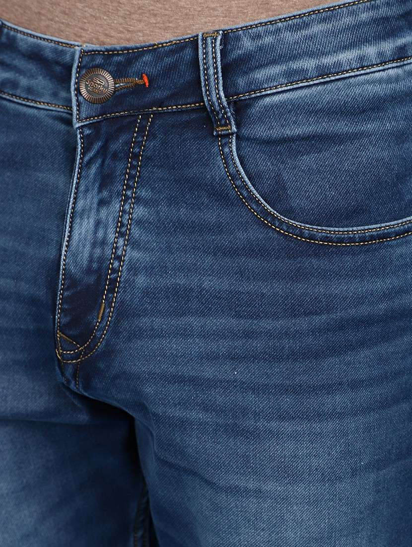 men mid rise plain denim jeans - 20825714 -  Standard Image - 5