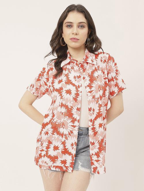 rust rayon printed shirt - 20825754 - Standard Image - 0