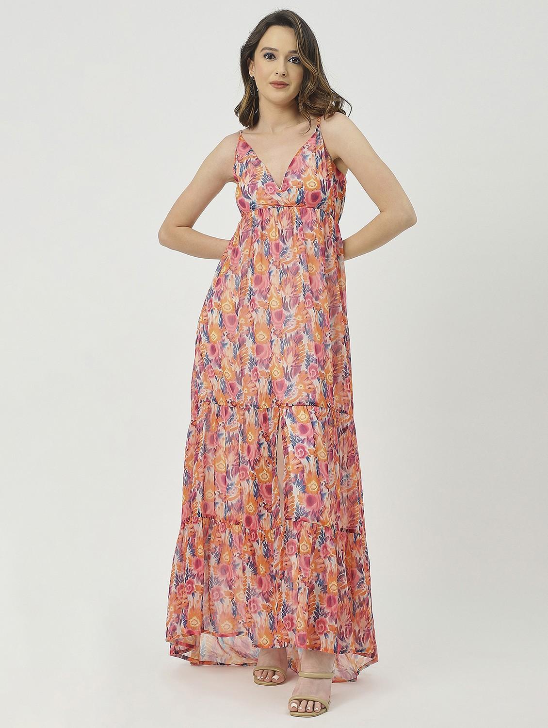 women multicolored floral printed fit & flare dress - 20825800 -  Zoom Image - 0