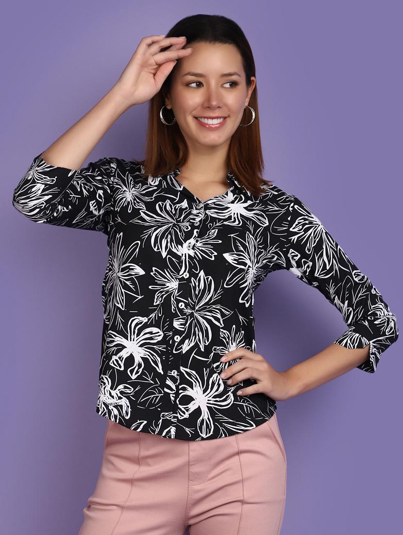 black printed regular shirt - 20826442 - Zoom Image - 0