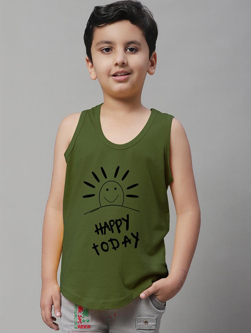 boys typography print cotton vest - 20826809 -  Zoom Image - 0