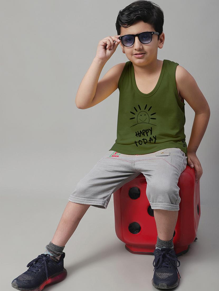 boys typography print cotton vest - 20826809 - Standard Image - 3