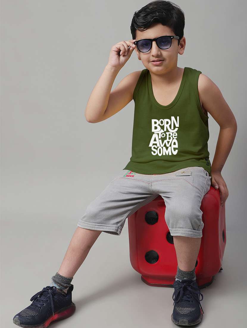 boys typography print cotton vest - 20826844 -  Standard Image - 3