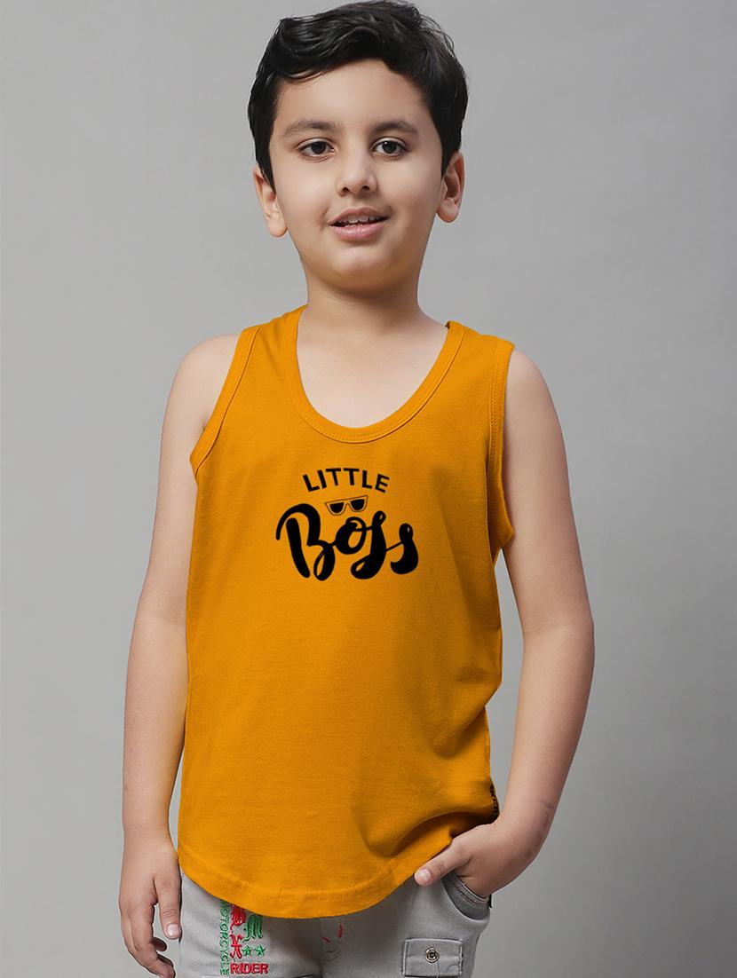 boys typography print cotton vest
