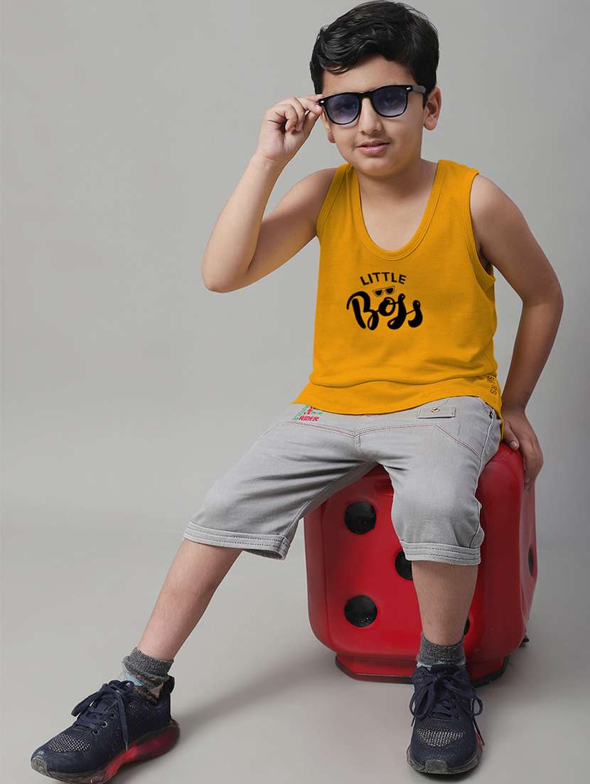 boys typography print cotton vest - 20826846 - Standard Image - 3
