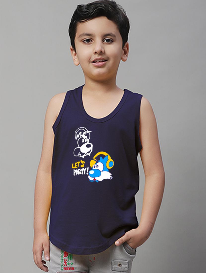 boys graphic print cotton vest - 20826854 - Zoom Image - 0