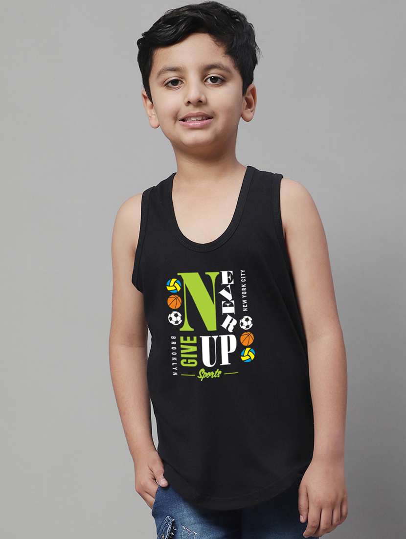 boys typography print vest