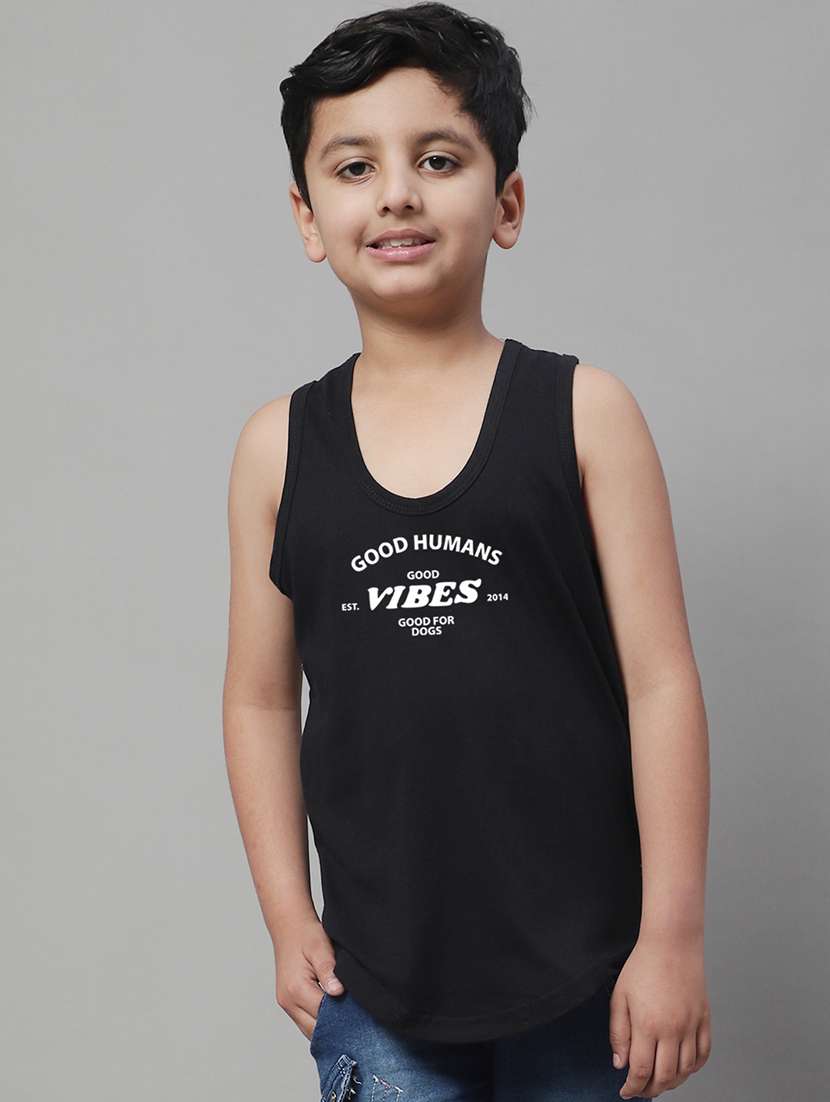 boys typography print vest