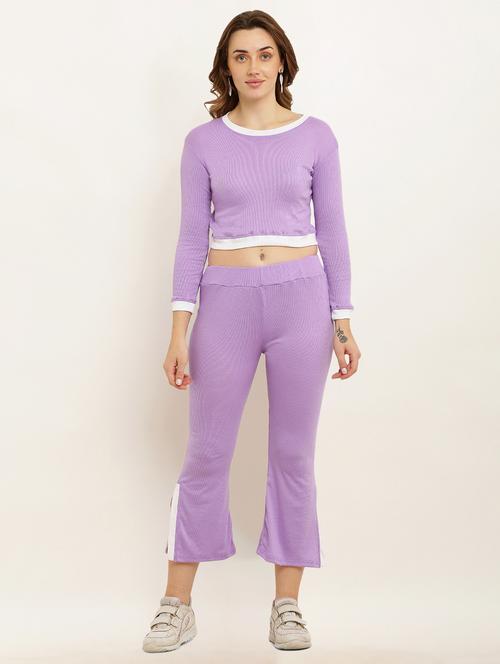 women solid top and trouser co-ord set - 20827232 -  Standard Image - 0