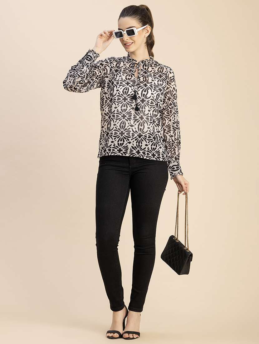 women beige printed regular top - 20827956 -  Standard Image - 3