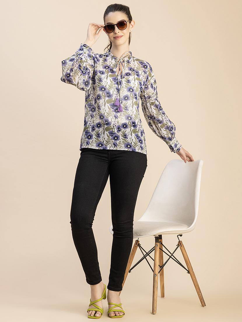 off white floral printed regular to[p - 20828397 - Standard Image - 3