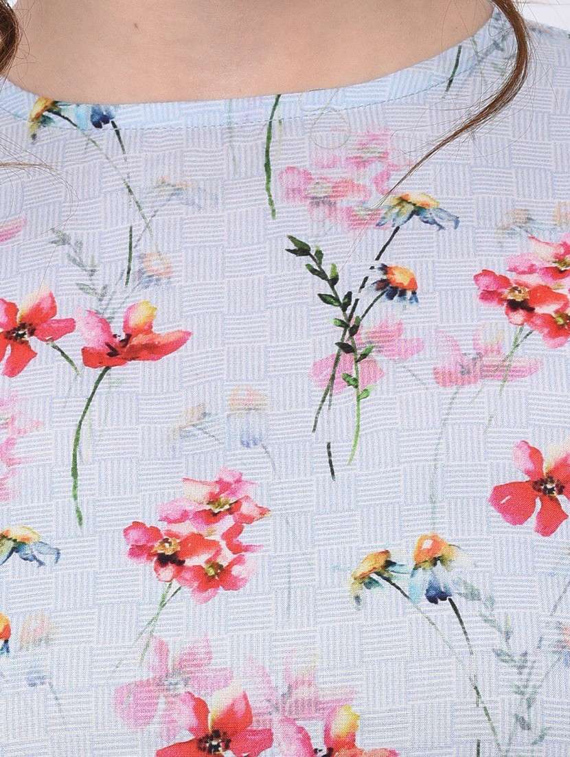 light blue floral print cotton top - 20829486 - Standard Image - 5