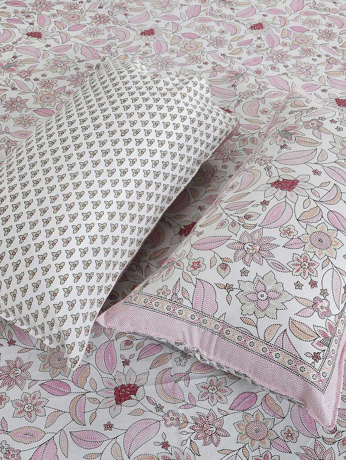 texstylers cotton printed kantha pattern traditional jaipuri queen size bedsheet with 2 pillow covers - 20829798 - Standard Image - 3