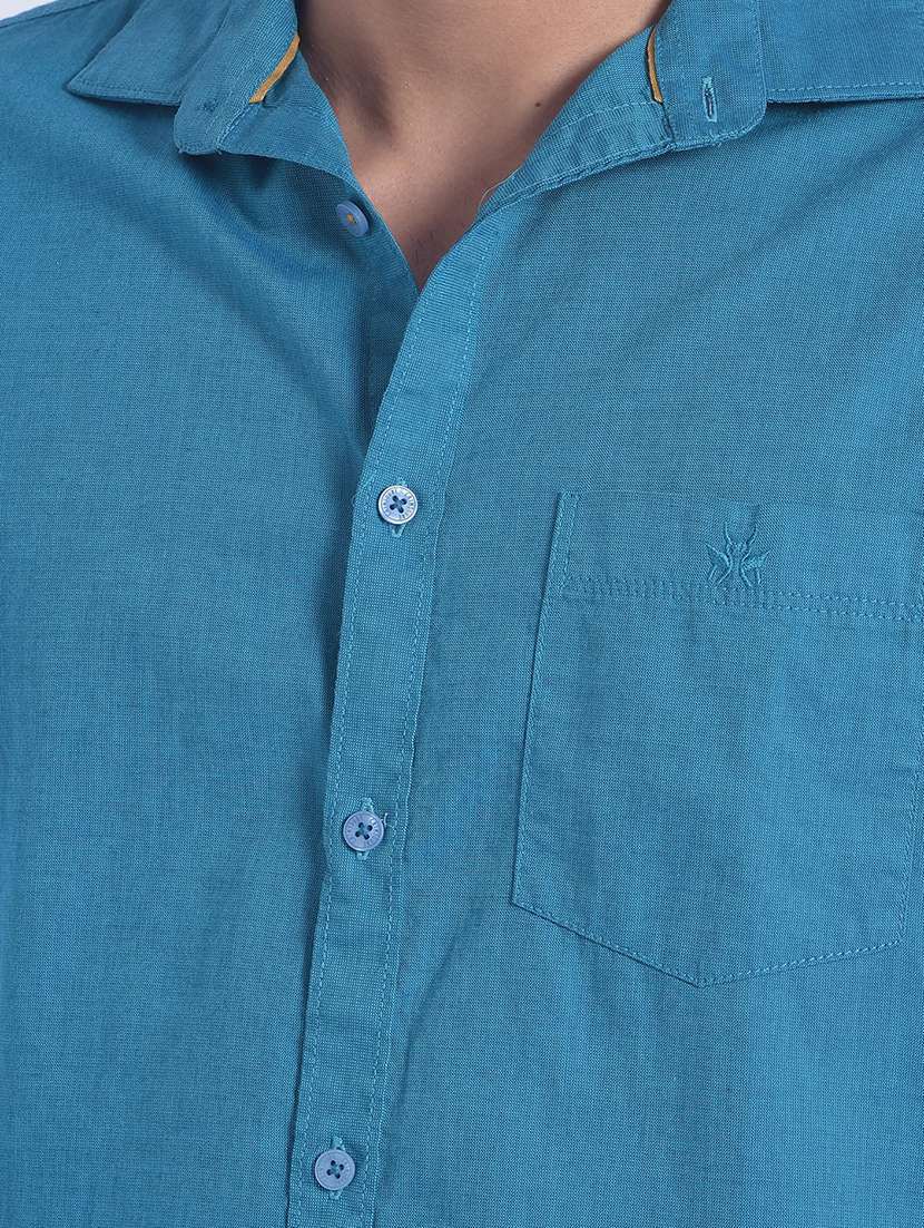 blue cotton casual shirt - 20829845 -  Standard Image - 5