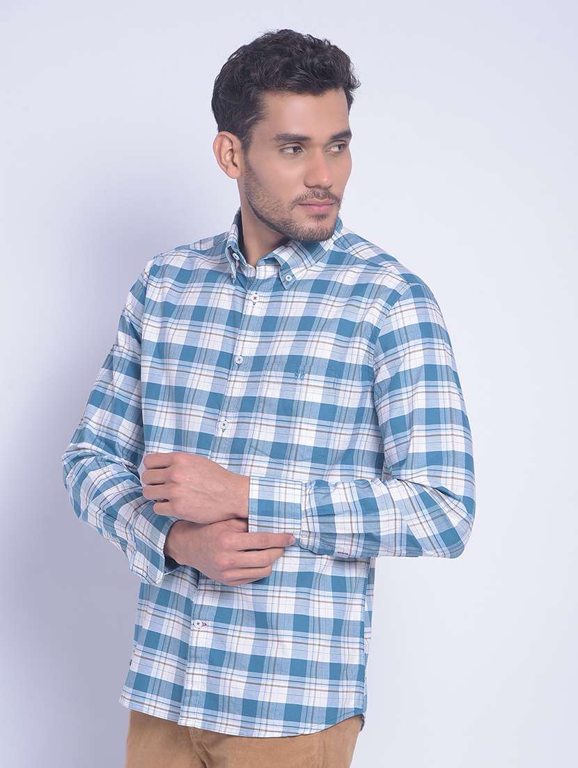 blue cotton casual shirt
