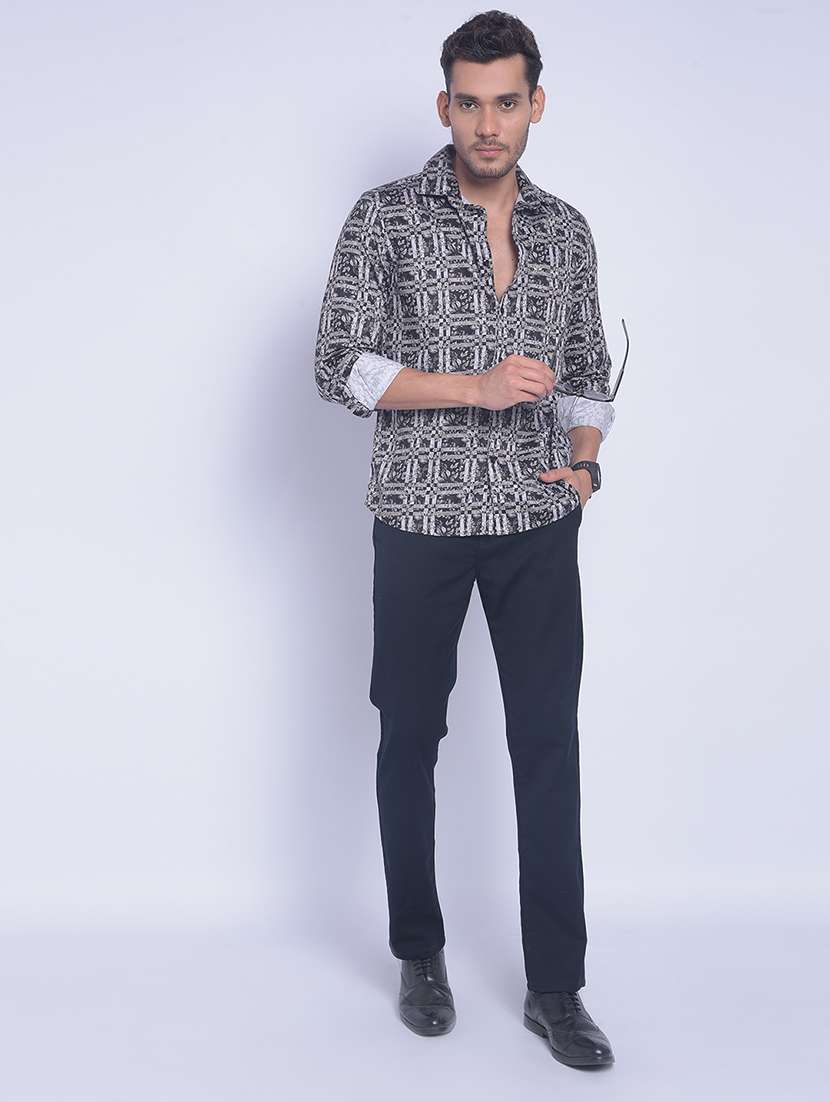 brown cotton casual shirt - 20829863 -  Standard Image - 3