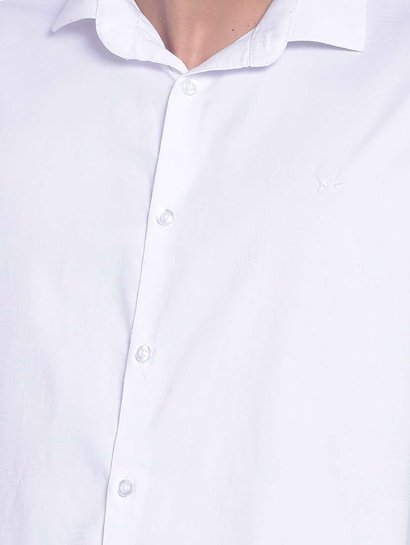 men white solid full sleeve casual shirt - 20829874 -  Standard Image - 5