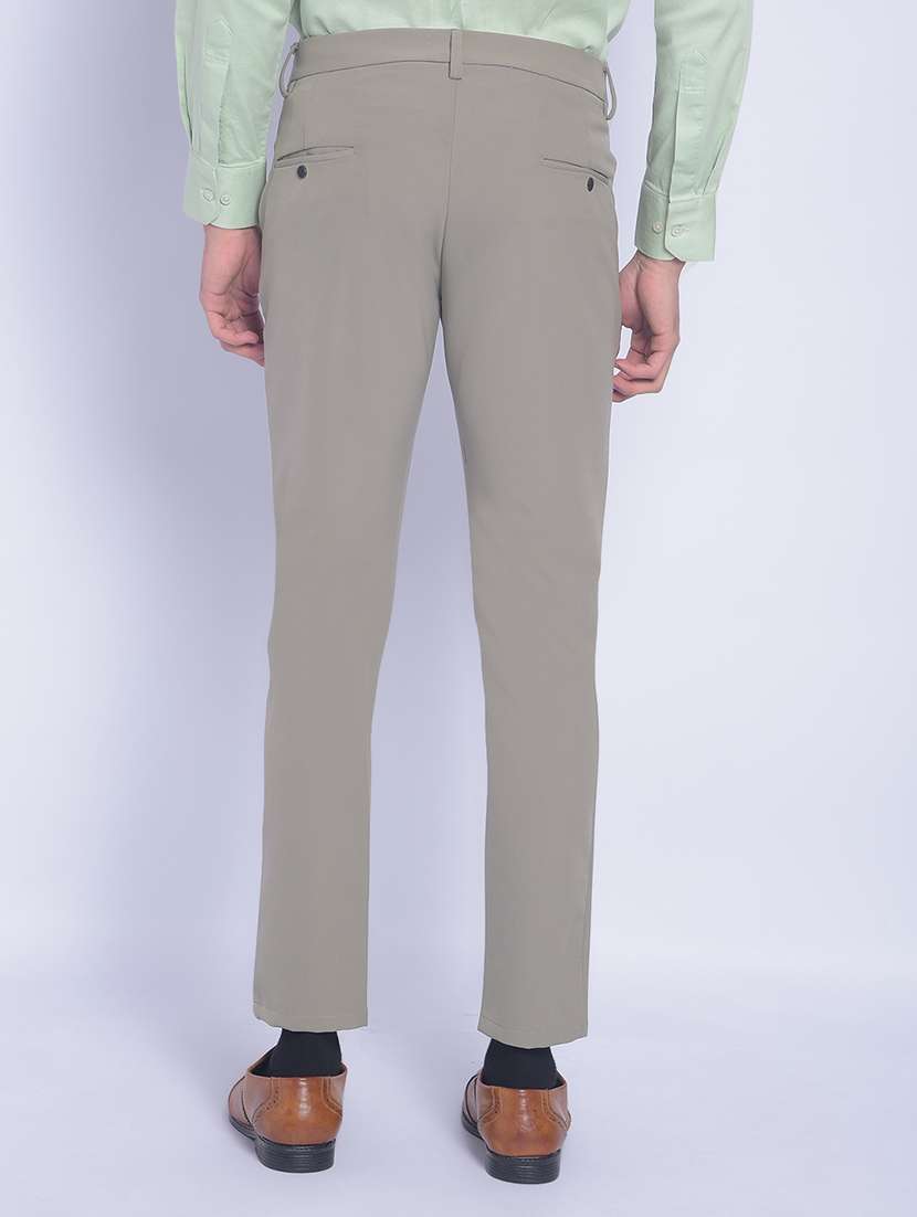 men solid flat front casual trouser - 20829919 - Standard Image - 3