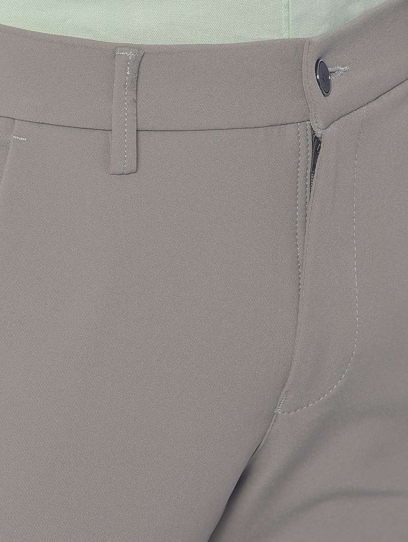 men solid flat front casual trouser - 20829919 - Standard Image - 5