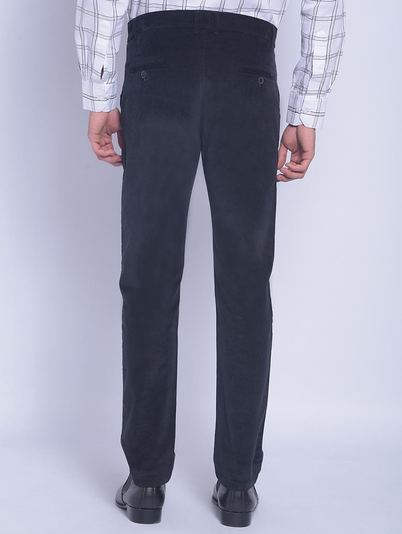 navy blue cotton chinos casual trousers - 20829921 - Standard Image - 3