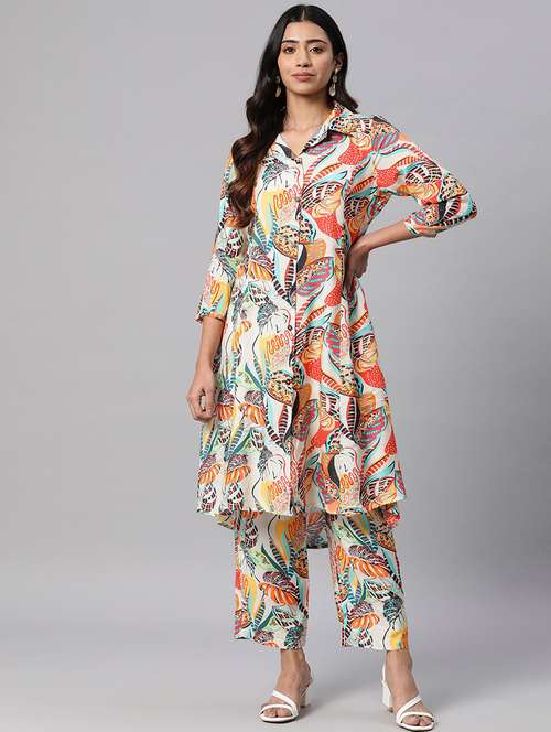 multi colored silk coord set - 20829957 -  Standard Image - 0