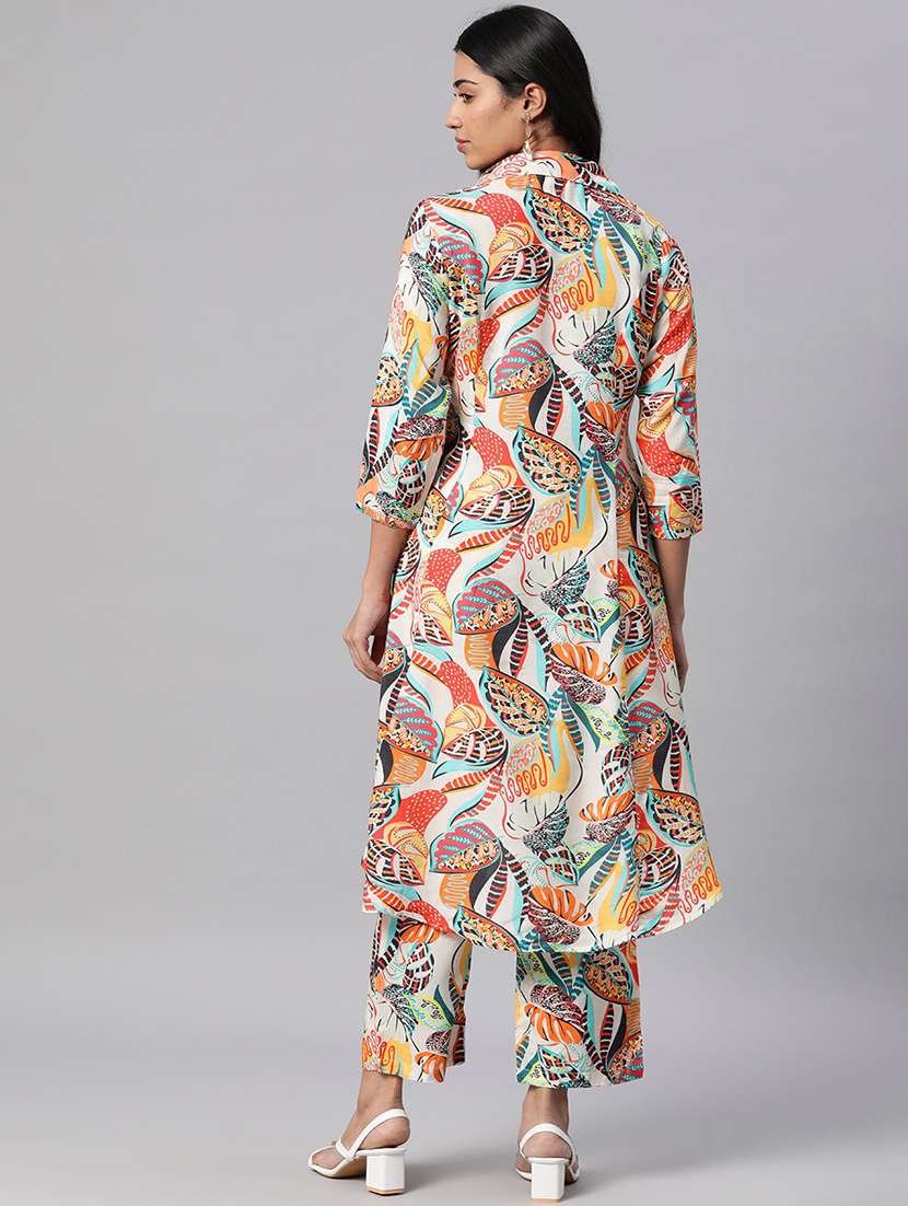 multi colored silk coord set - 20829957 -  Standard Image - 3
