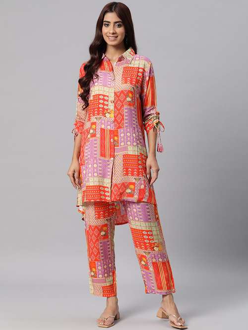 orange silk coord set - 20829959 - Standard Image - 0