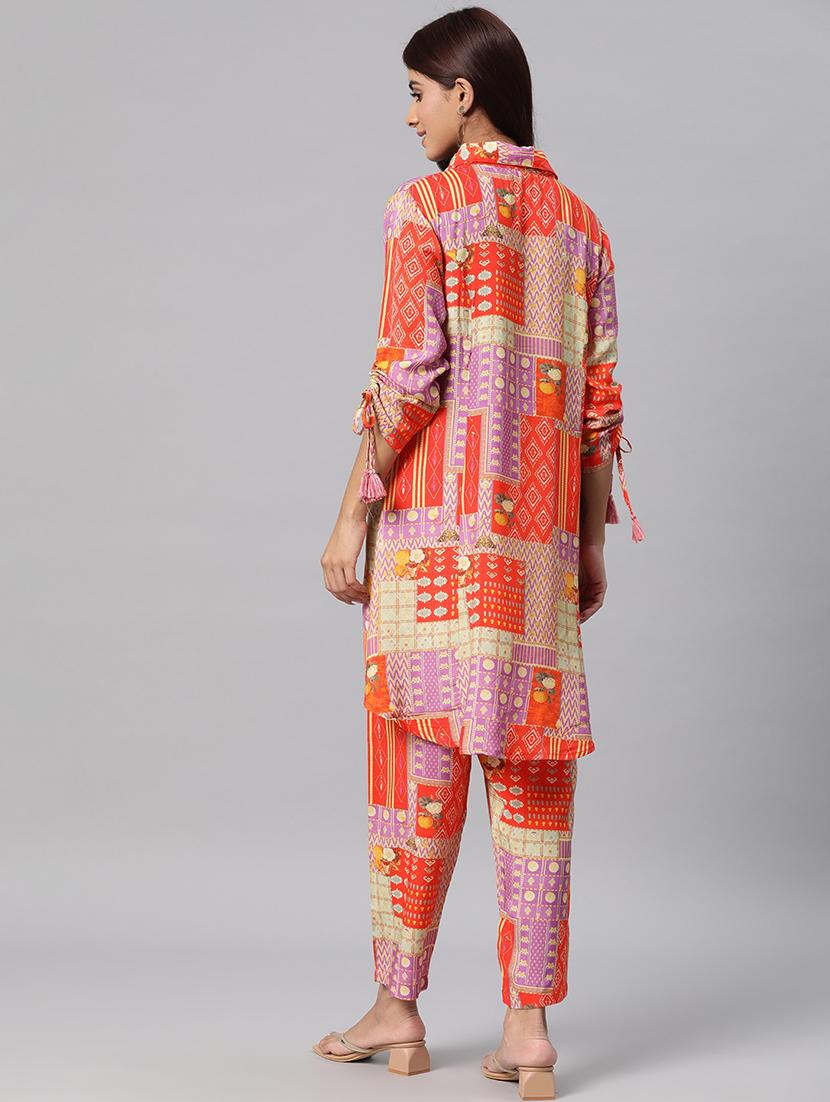 orange silk coord set - 20829959 - Standard Image - 3