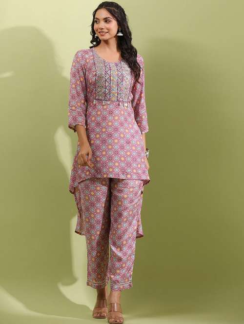 mauve silk coord set - 20829971 - Standard Image - 0