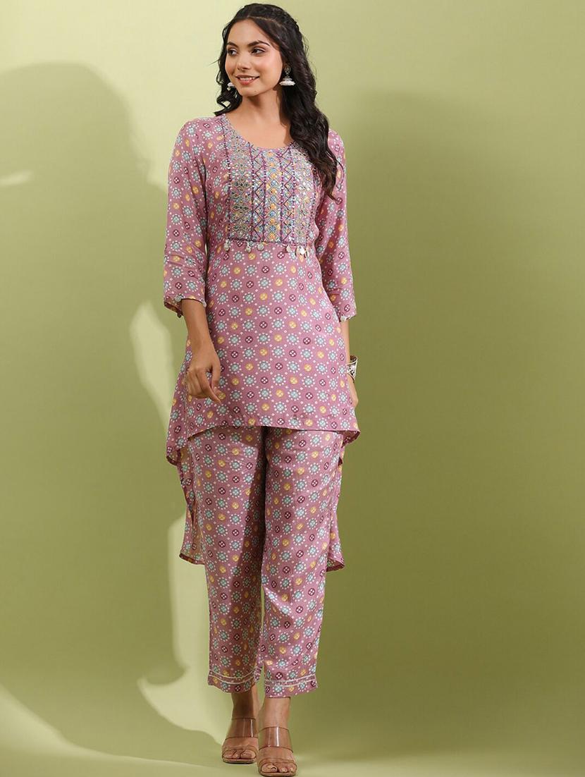 mauve silk coord set